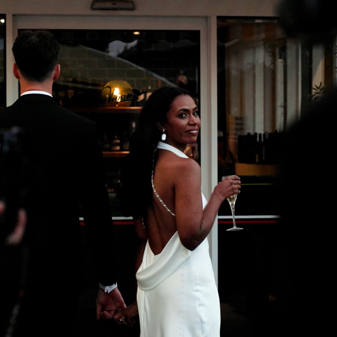 Tanisha and Josh on their wedding day